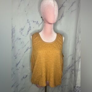 DKNY Women’s Mustard Textured Tank Top Sz M